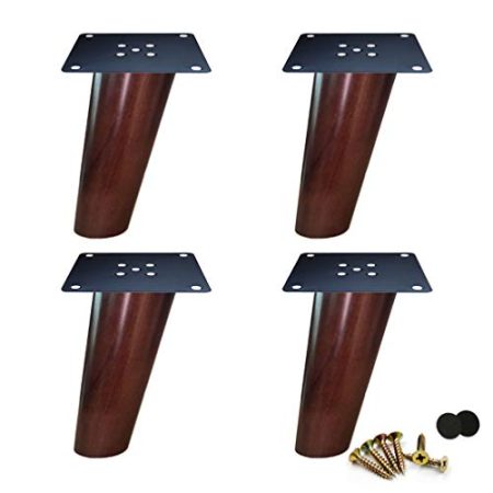 WYRMB DIY-Beine aus Massivholzmöbeln, geneigte, konische Sofabeine, für TV-Schrank/Nachttisch/Bank/Couch/Schrank/Couchtisch, Zubehör, 4er-Set (12 cm/4,7 Zoll)