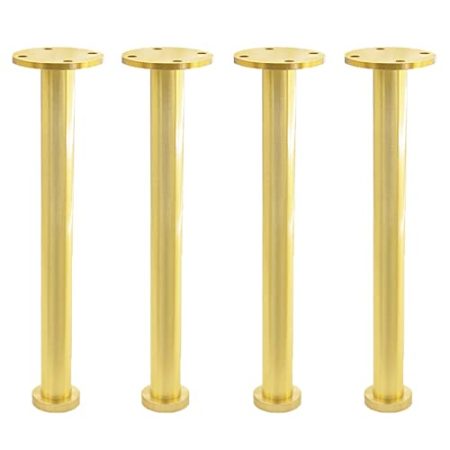 Gold Möbelbeine Reinem Kupfer Sofafüße Höhenverstellbare 10mm Möbelfüße Schrank Stützbeine Metall Ersatz Bett Stühle Füße DIY-Hardware Zubehör, 4 Stück (21cm/8.3in)