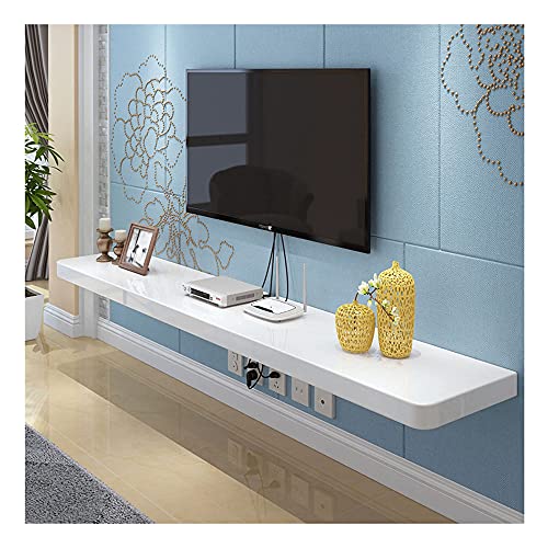 Vendics Tv-Ständer Schrank Tv-Wandeinheiten Für Wohnzimmer Medienkonsole Schwebende Tv-Ständer Wandmontierte Tv-Schrank Für Wohnzimmer Unterhaltung Zimmer Büro/White/140X24X2.5Cm