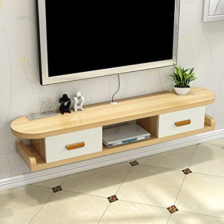 TV Board HäNgend, Wandmontierte Tv-SchräNke Mit Zwei Schubladen Und Flip-Design Mit Kabelmanagement, Geeignet FüR Wohnzimmer-Schlafzimmer/B / 140cm