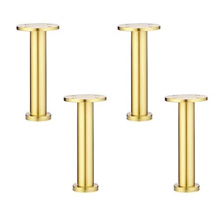 Verstellbare Sofabeine im Nordischen Stil,Tischbeine/Schrankbeine aus Gebürstetem Messing,Robuste,Dicke Möbelfüße,Können 500KG tragen,für Schrank,Bett,DIY-Zubehör,4er-Set (16cm/6.3in)