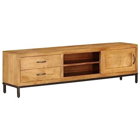 FUDUGEHMIOFWFJJ Sideboard,tv Schrank,lowboard,TV-Schrank Mangoholz Massiv 140 x 30 x 40 cmGeeignet für Wohnzimmer, Schlafzimmer, Eingang