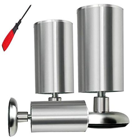 WaiMin Verstellbare Möbelbeine × 4, Edelstahl-Sofa-Stützfüße, Heimwerker-Zubehör, Schrank, TV-Schrank mit Schrauben, A