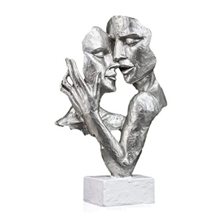 Bastelschmuck Skulptur Harz Denker Figur Gesicht Statue Bücherregal Zimmer Dekoration Zubehör die Statue(H)