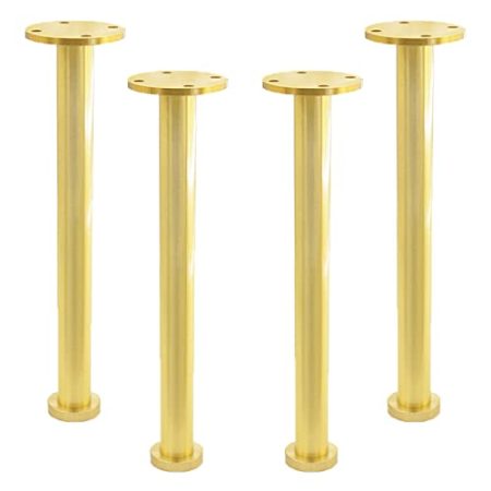 Gold Möbelbeine Reinem Kupfer Sofafüße Höhenverstellbare 10mm Möbelfüße Schrank Stützbeine Metall Ersatz Bett Stühle Füße DIY-Hardware Zubehör, 4 Stück (16cm/6.3in)