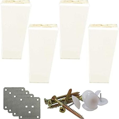 ZXHStore 4 stücke Möbelbeine, Massivholz Sofafüße, Holzmöbel Beine, Schrankfüße, Couchtisch Beine, Bettbeine, Küchensessel mit Zubehör, Weiß (Size : 20cm/7.9in)
