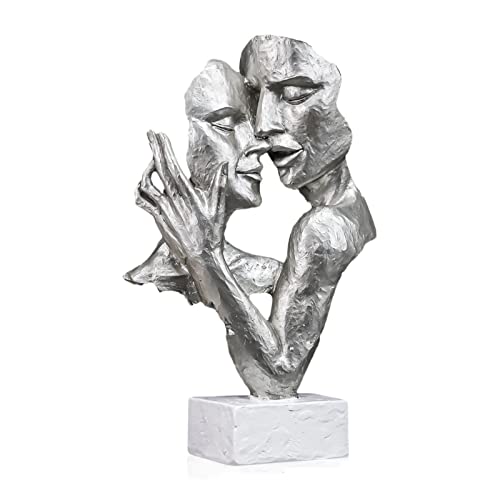 VNSMM die Statue Skulptur Harz Denker Figur Gesicht Statue Bücherregal Zimmer Dekoration Zubehör Skulptur Deko(H)