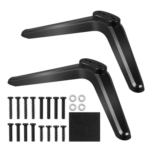 ICKUMDQUU 2er-Pack TV-Basisfüße TV-Halterung Montage Schreibtisch Schreibtischständer Zubehör mit Schraubensatz 32-65 Zoll