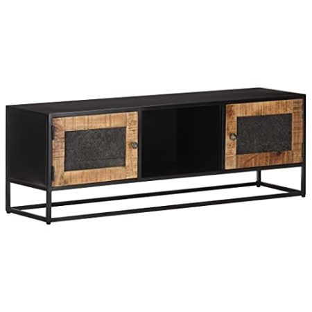 ZQQLVOO TV-Schrank,TV-Schränke, TV-Lowboard, Fernsehschrank, Fernsehtisch, Beistelltische, Sideboard, Kommoden, 120x30x40 cm Raues Mangoholz
