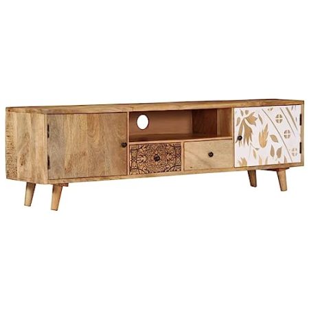 WDGJJFECNMUEHI Schlafzimmer TV-Schrank LautsprecherschrankTV-Schrank 140x30x40 cm Massivholz MangoGeeignet für Wohnzimmer, Schlafzimmer, Balkon