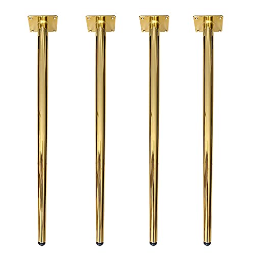 4-teilige Metallmöbel-Sofabeine, Eisen-Tischbeine, Schrankfüße, Ersatzmöbelbeine für Schrank, Sofa, TV-Ständer, Bücherregal, Kegelmöbel-Hardware-Zubehör, mit Schrauben, Gold (55 cm)