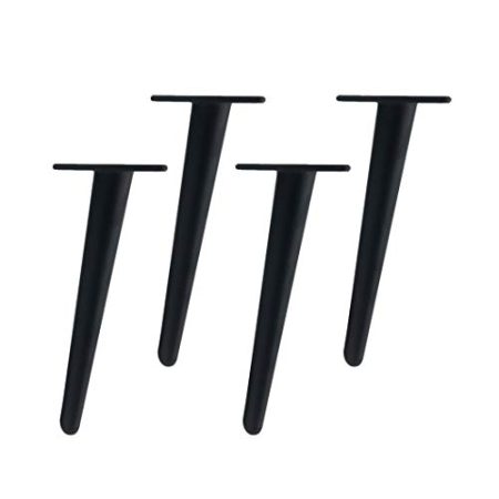 4 Stück Möbelfüße,Schräg Konisch Möbelbeine Metal,für Couchtisch, Esstisch, Schreibtisch, Nachttisch Hardware-Zubehör,schwarz(60cm)
