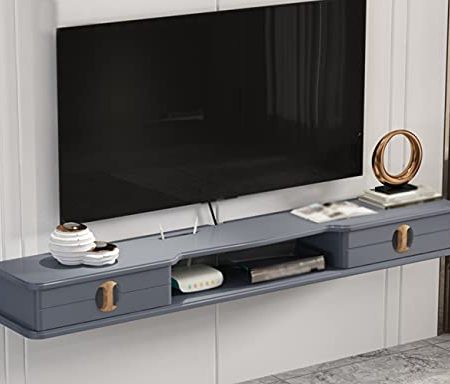 TV Lowboard, Wandmontierter Tv-Schrank Im Flip-Schubladen-Design Mit DrahtlöChern, Geeignet FüR Projektor-Kabelbox-Spielkonsole/A / 130cm