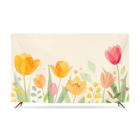 VUT Tv-schutzhülle, Staubdichte Abdeckung Für Tv, Polyester-Stoff, Tv-dekor-zubehör(Size:75IN,Color:A)