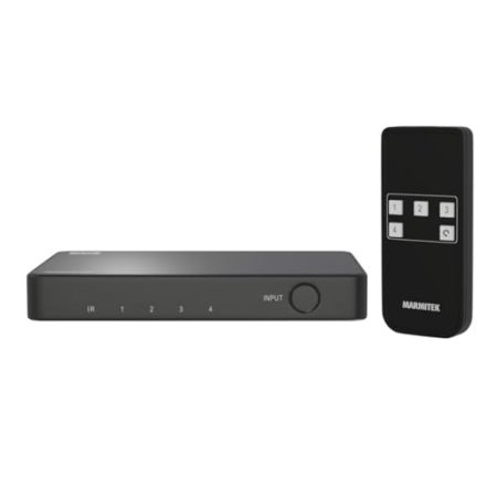 4K120Hz HDMI Switch - Marmitek Connect 740-8K HDMI Schalter - HDMI 2.1 - HDR - 4 EIN / 1 aus - HDMI Switcher 4K 120Hz - 48Gbps - VRR - ALLM - Dolby Digital - HDCP 2.3/2.2 - Automatische Umschaltung