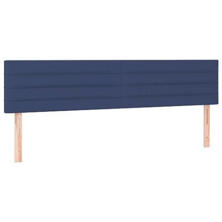 vidaXL LED Kopfteil, Bettkopfteil mit Holzbeinen, Höhenverstellbar Polsterkopfteil für Bett, Betthaupt Bettzubehör Schlafzimmer, Blau 160x5x78/88cm Stoff