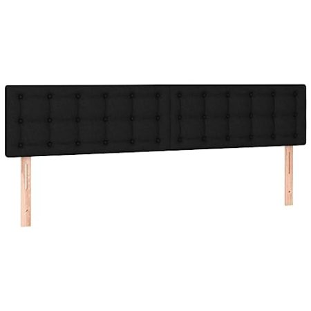 vidaXL LED Kopfteil Polsterkopfteil Bettkopfteil Betthaupt für Bett Bettgestell Bettrahmen Schlafzimmer Bettzubehör Schwarz 180x5x78/88cm Stoff