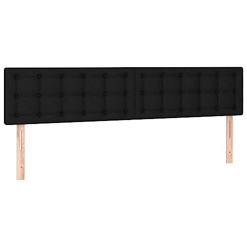 vidaXL LED Kopfteil Polsterkopfteil Bettkopfteil Betthaupt für Bett Bettgestell Bettrahmen Schlafzimmer Bettzubehör Schwarz 180x5x78/88cm Stoff