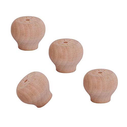 4er-Set Massivholz-Möbelbeine, DIY-Ersatzbettbeine, Sofabeine, Küchenfüße, Schuhschrank-Ersatzbeine, für Couch, Ottomane, Schreibtisch, Couchtische, TV-Schrank, mit Zubehör (unlack