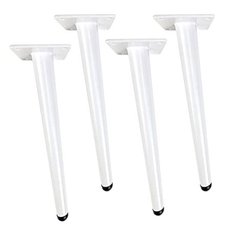 4 Stück Ersatz Möbelfüße,Weiße Möbelfüsse Konisch Schräg Möbelbeine Metall Füße,Küchenfüße Sofafuß Schrankbeine TV Schreibtisch Couchtisch Füße,Eisen Möbel Zubehör (60cm/23.6inch)