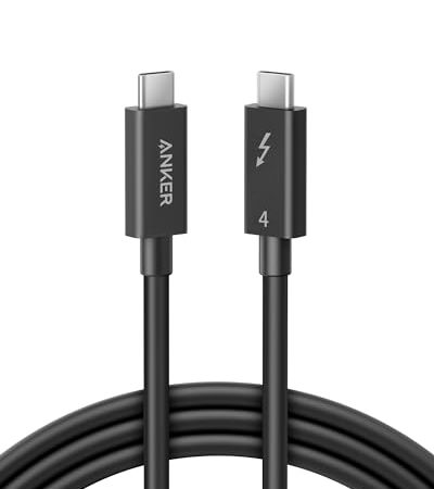 Anker Thunderbolt 4 Zertifiziertes Kabel USB C auf USB C Kabel mit 100W Leistung, Unterstützt 8K Display und 40 Gbit/s Datentransfer, Kompatibel mit iPhone 16/15 Serie, MacBook, iPad, Galaxy S24