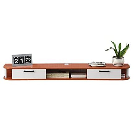 WFENG Hängender TV-Schrank/Hängeboard Wohnwand,Mit 3 Geöffneten Lagerung und Kabelmanagement Hängeschrank/E / L120×W24×H16cm