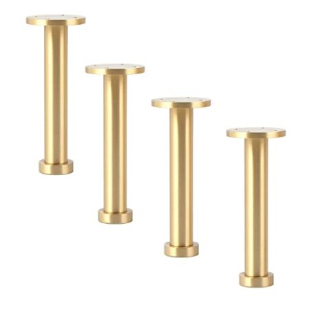 AMAZOM 4Er-Set Möbelfüße Aus Messing, Verstellbare Möbelfüße, Möbelfuß Aus Metall, Sofafüße Für Schrank, Couchtisch, TV-Ständerfüße, Badezimmerschrankfüße, Mit Schrauben, Bodenschutz,200mm/7.9in