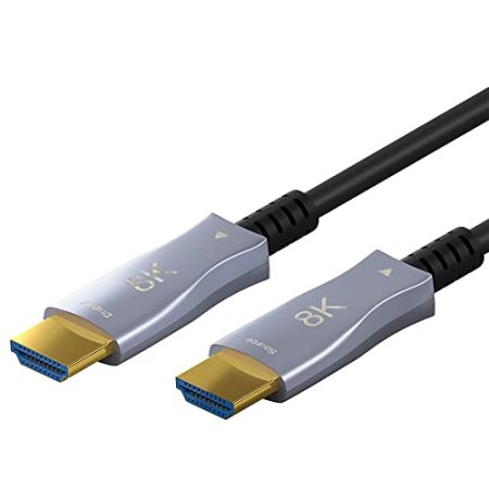 goobay 65562 HDMI Kabel 2.1 (AOC) 50 m / 8 K 60 Hz und 4 K 120 Hz Glasfaserkabel/Optisches HDMI Kabel für HDTV, Beamer, Projektor, Monitor etc. / Aktives AV Kabel