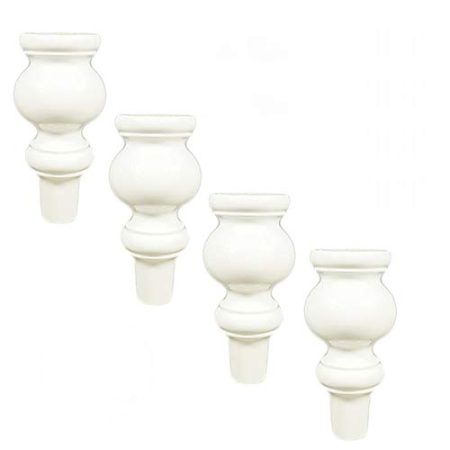 Asfgchh Möbelbeine aus Massivholz, Sofafüße aus Holz, Tischbeine, Nachttischbeine, TV-Schrankbeine, Couchtischbeine, Sideboardbeine, Zubehör senden, 4 Stück (weiß)