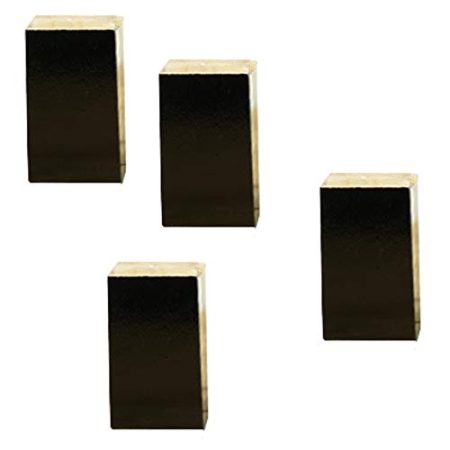 Generisch Quadratische Sofabeine, Möbelbeine aus Gummiholz, 4er-Set TV-Schrankbeine aus Holz, solide Ersatzbeine für Möbelsessel, Schrankfüße, für Ottomane, Couch, Kommode, mit Zubehör (schw