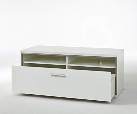 TV Element Bindian weiß 124x41x52cm TV-Schrank Lowboard Fernsehboard Fernsehschrank Schrank Stauraumschrank Beistellschrank Wohnzimmerschrank