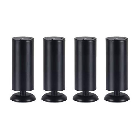 Verstellbare Möbelbeine aus Edelstahl, Badezimmer-/Weinschrankbeine, Stützbeine für Sofas, Couchtische, Schrankbettbeine, 3 Farben, 9 Größen, mit Zubehör, 4 Stück (15 cm, weiß) (Dumb Black 1