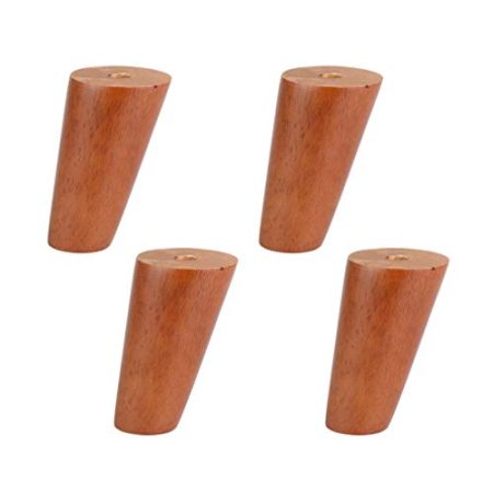 WYRMB Massivholz-Möbelbeine, neigbare, konische Sofabeine, Couchtischbeine, DIY-Ersatzbeine für Schrank/DIY-Schreibtisch/TV-Schrank, mit M6/M8/M10-Schraube, mit Zubehör, 4er-Set (M6 10 cm/3,9 Zoll)