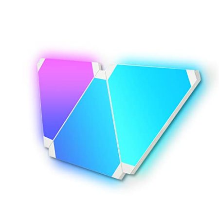 Amailtom Smart LED Dreiecke Wandleuchte Erweiterung 3 LED Panels Wand RGBIC-Traumfarbe,Gaming Deko Funktioniert mit Alexa,LED Platten APP- und Sprachsteuerung(Fernbedienung/Controller Nicht Enthalten)