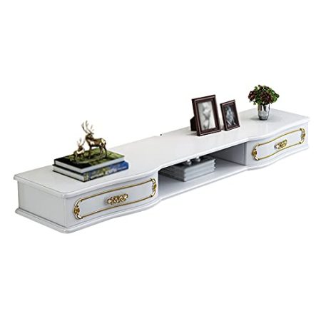 TV Lowboard,Set-Top-Box-Router-Multifunktions-Schubladen-Tv-StäNder-Schrank Mit Drahtloch,Geeignet FüR MedienräUme/White / 120cm