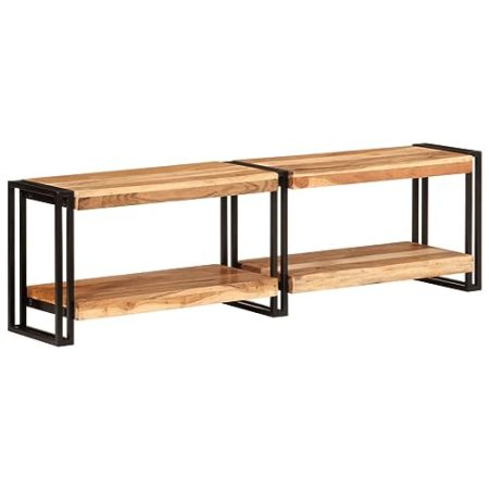 FSJIELW Home & Garden TV-Schrank 140x30x40 cm Massivholz Akazie Möbel Wahl