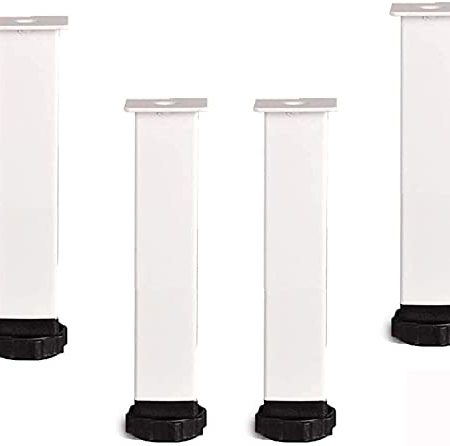 ZXHStore 4 verstellbaren Möbel Beinen Set, Bettbeine, Stützfüße, Möbelfüße, Ersatzbeine, Bettgestell-Zubehör, verstellbare Höhe, Starke Tragkraft (Color : Weiß, Size : 35cm/13.8in)