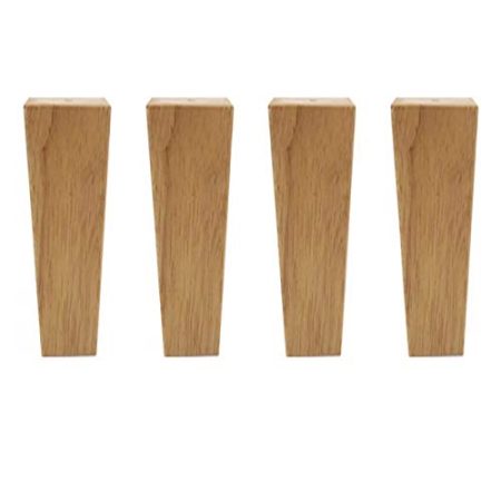 WYRMB Massivholz-Gummi-Massivholz-Möbelbeine, quadratische Sofabeine, Couchtisch-Ersatzbeine, für TV-Schränke/Schränke, mit Zubehör, 600 kg Tragfähigkeit, 4er-Set (20 cm/7,9 Zoll)