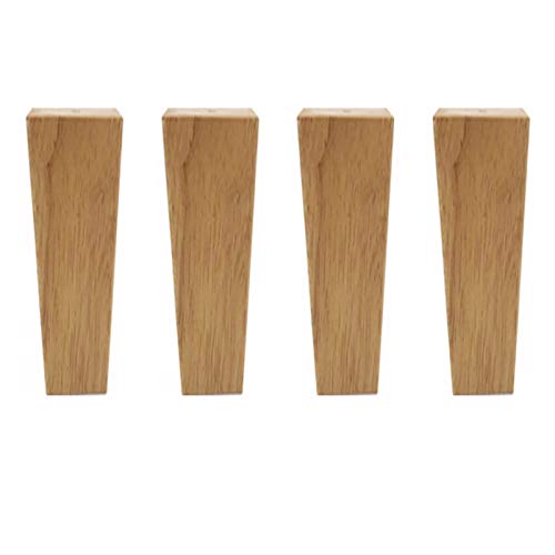 WYRMB Massivholz-Gummi-Massivholz-Möbelbeine, quadratische Sofabeine, Couchtisch-Ersatzbeine, für TV-Schränke/Schränke, mit Zubehör, 600 kg Tragfähigkeit, 4er-Set (20 cm/7,9 Zoll)