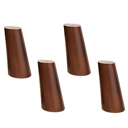 FWZJ 4X Massivholzmöbelbeine, gerader Kegel, konischer Kegel, Walnussstütze, Fußschrankbeine, Bett, Couchtischschrank, TV-Schrankstuhl, Arbeitsplattenbeine, manuelles Zubehör, Montageplatte und S