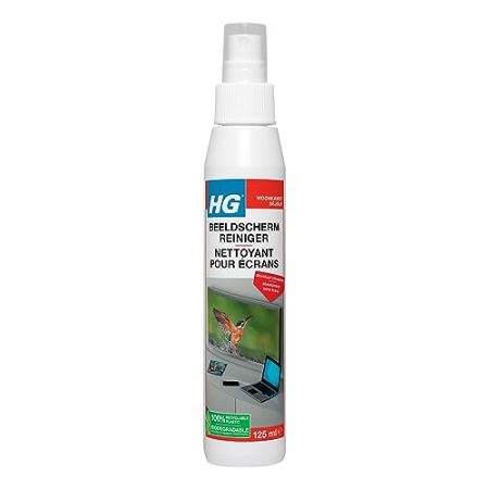 HG Displayreiniger 125 ml - sichere und streifenfreie Reinigung aller Bildschirmtypen - 3 Stück