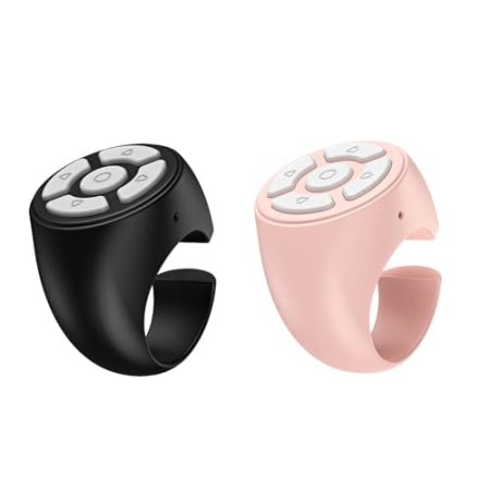 2 Stück Tik-Tok Kabelloser Finger Scroller, Finger Scroll Ring, Komfortabler blu-etooth Scroll Ring, blu-etooth Fingerring Fernbedienung Zum Umblättern Von Seiten, Tragbare Scroll Ring Steuerung