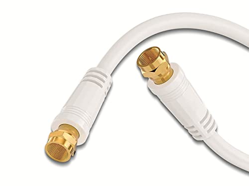 Sonero Antennenkabel SAT Kabel Koaxialkabel Satelitenkabel TV 7,5m 4fach geschirmt, für HDTV, Receiver, Internet, Satelit, DAB, Radio, weiß