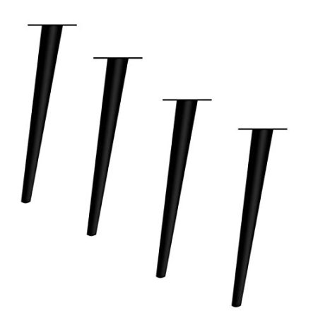 4 Stück Möbelfüße,Schräge Sich Verjüngende Möbelfüße,DIY Metall Tischbeine,Eisen Esstisch,SchrankErsatzbeine,Couchtischbeine,Bürotisch,Ersatzbeinen,mit Schrauben,Gummikopf,Schwarz(72cm/28.3in)