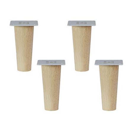 WYRMB Möbelbeine aus massivem Eichenholz, Sofabeine, Couchtischbeine, Schrankfüße, konische Ersatzbeine für TV-Schränke, Schminktische, Bücherregal, Bank, mit Zubehör, 4er-Set (12,2 cm/4,8 Zoll)