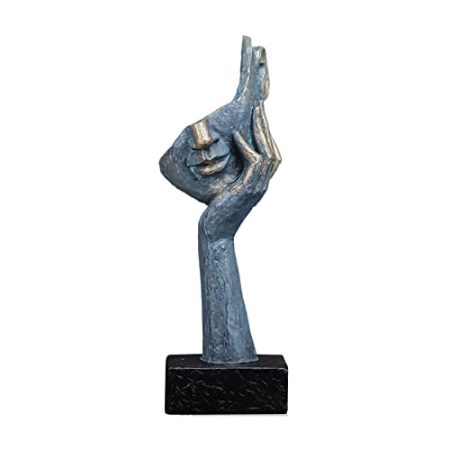ATUMY Bastelschmuck Skulptur Harz Denker Figur Gesicht Statue Bücherregal Zimmer Dekoration Zubehör Skulptur Deko(G)