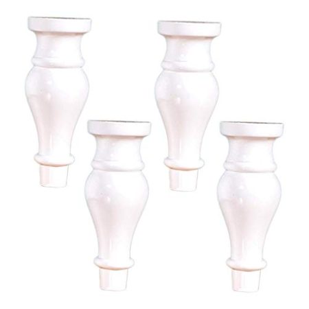 AT Calabash Massivholz-Möbel Beine, Sofa Beine, Couchtisch Füße, Kabinett Füße, Tv-Schrank Füße, Mit Zubehör, Weiß, 4-Er Set () / 18cm/7.09in