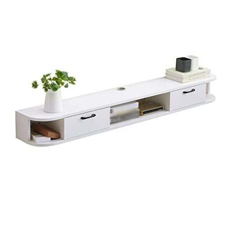 TV Schrank Hängend, Wand befestigter schwimmender TV-Ständer Unterhaltungs, Medienkonsolen-Center Großer Aufbewahrungsschrank für Wohnzimmer Home Office (150cm)