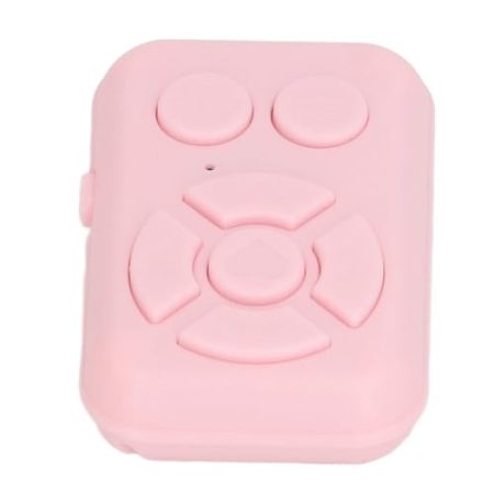 Telefon-Bluetooth-Fernbedienung, Telefon-Controller-Taste Wiederaufladbar, 7 Tasten Kabelloser Medien-Controller für Romane, Fotos, Videos, Lautstärkeregelung (Rosa)