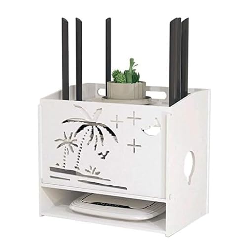 YUEXUEP Router Kasten Router-Aufbewahrungsbox, schwebendes Wandregal, Router-Aufbewahrungsregale ohne Stanzen, Plug-in-Board-Line-Box für TV-Zubehör, WLAN-Router Regal für WLAN-Router